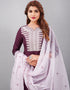 elegant purple muslin silk designer party wear readymade salwar suit with purple muslin silk 13601-acy3682 Back View